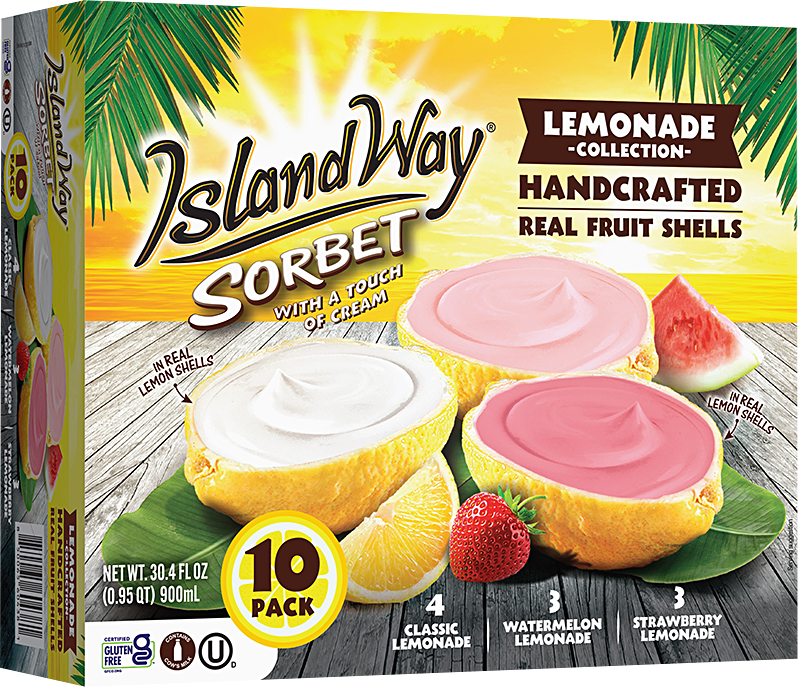 Island Way Sorbet: Lemonade Variety 10-Pack