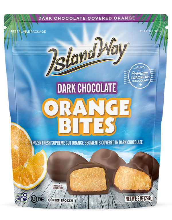 Cubiertas de chocolate negro con naranja