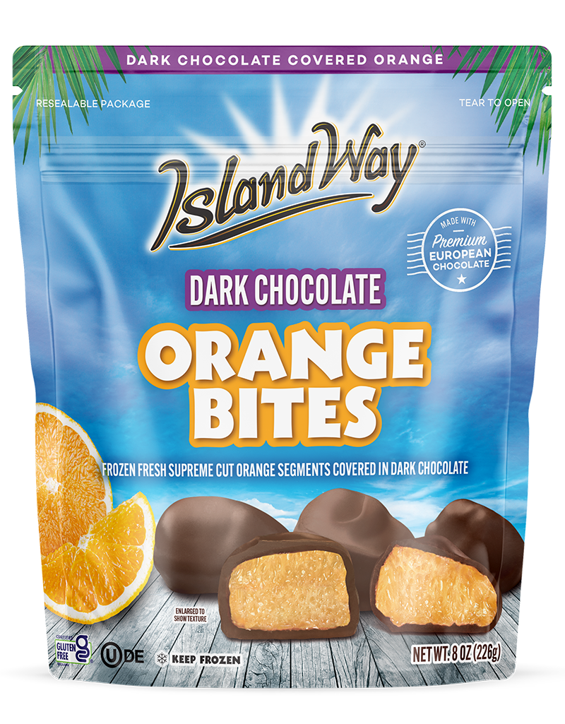 Cubiertas de chocolate negro con naranja