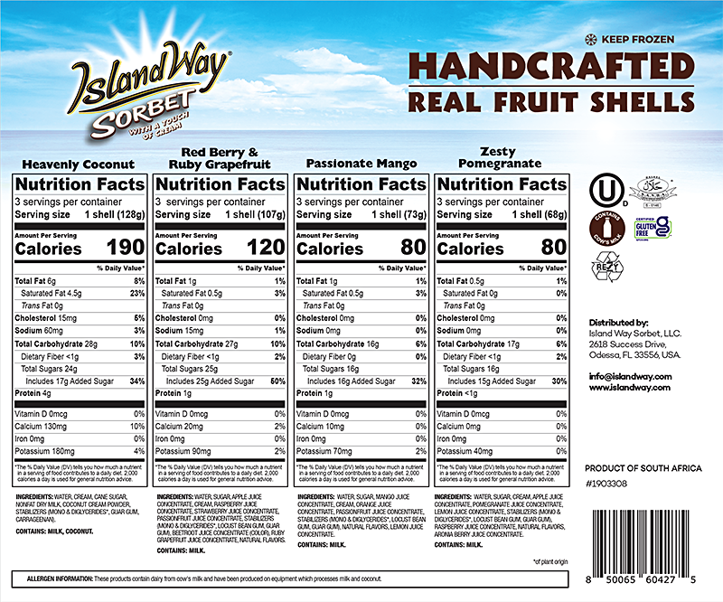 Island Way Sorbet:  Costco Variety 12-Pack