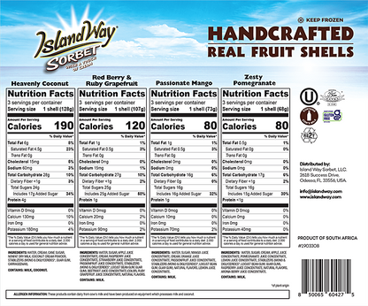 Island Way Sorbet:  Costco Variety 12-Pack