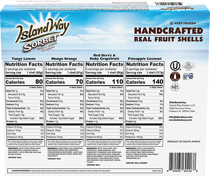 Island Way Sorbet:  Sam's Club Exclusive Variety 10-Pack
